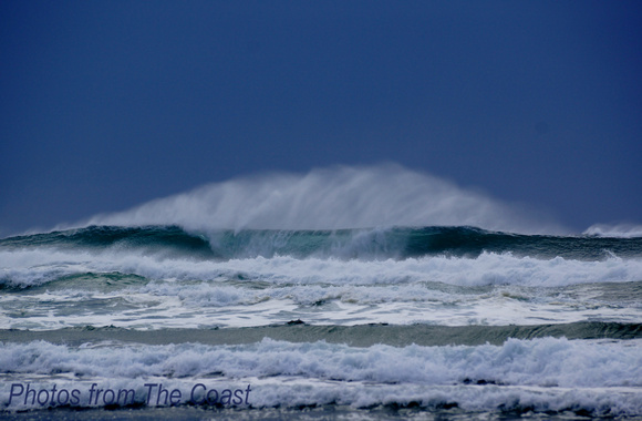 Incredible Dark Blue Ocean Winter Wave with Spray